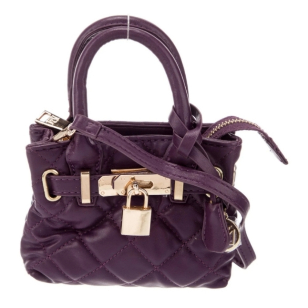 New Badgley Mischka Quilted Mini Bag with Gold Hardware and Removable Strap